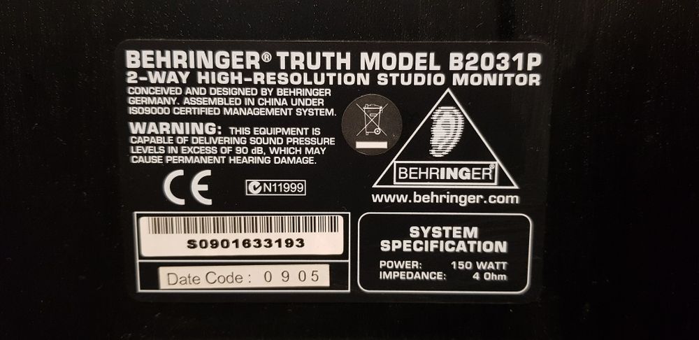 Boxe audio Behringer B-2031P  - monitoare pasive