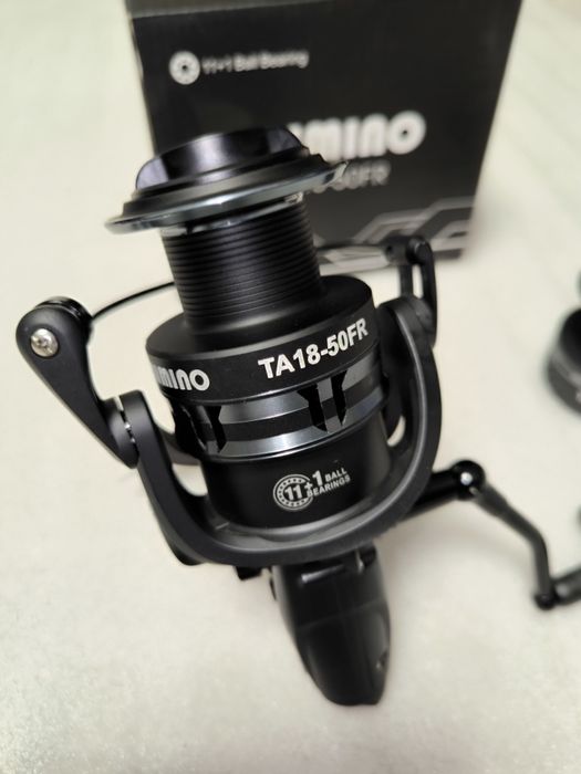 SET 2 Mulinete Crap SAIMINO TA18-50FR cu baitrunner 12 Rulmenti