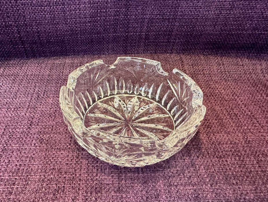 3 Scrumiere cristal/ cobalt