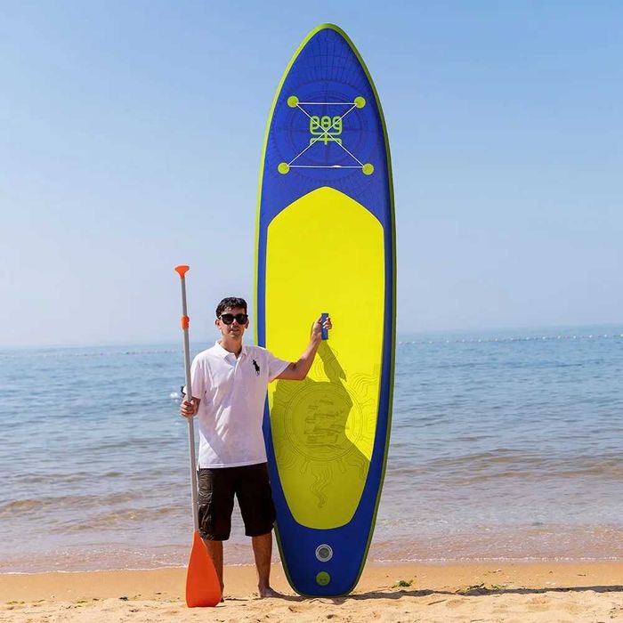 350см Надуваем SUP борд, Дъска, голям падъл борд комплект СУП борд с гребло помпа раница до 190кг