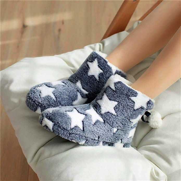 REDUS de la 160RON, Papuci/ botosi de casa imblaniti Albastru+ Stelute