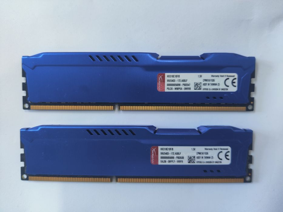 RAM 8 GB x 2 buc DDR3 Hyper Fury