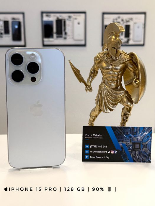 iPhone 15 Pro alb | baterie 90% | garantie