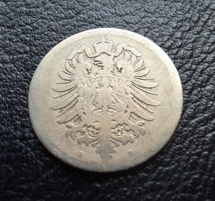 Стара монета 10 пфенига 1876 г. буква В -Германия-150 годишна  !