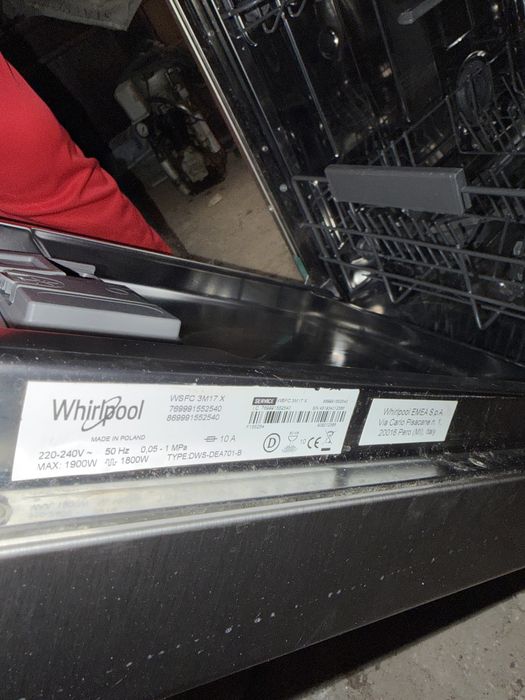 Съдомиялна Whirlpool WSFC 3M17 X, 45 см, Inox - ЗА ЧАСТИ