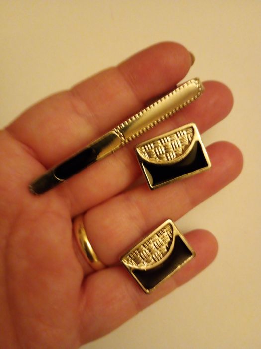 Set cadou, ac cravata, butoni, NOU