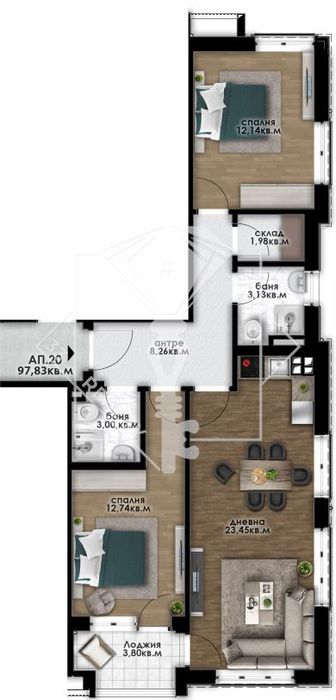 Продава се Двустаен апартамент в Пловдив, Коматево - 98 кв.м за 1089 €/кв.м - Снимка #1