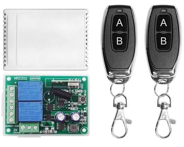 Releu cu doua telecomenzi radio 220V doua canale wireless automatizari