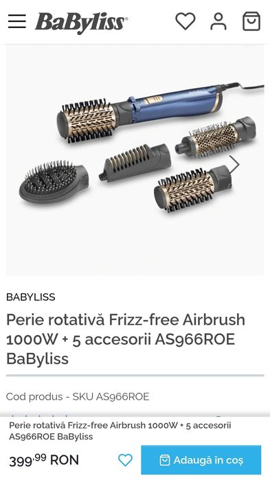 Vand peria rotativa Babyliss din imagine