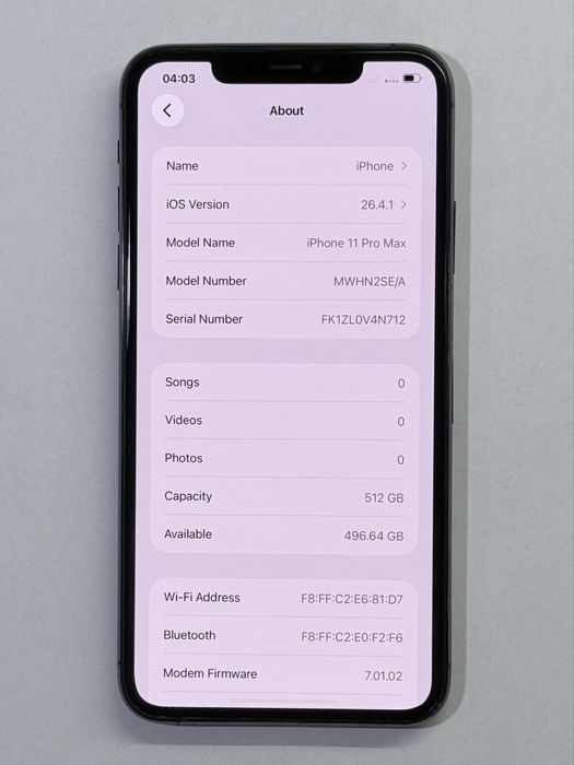 iPhone 11 ProMax Grey 512GB 93% battery