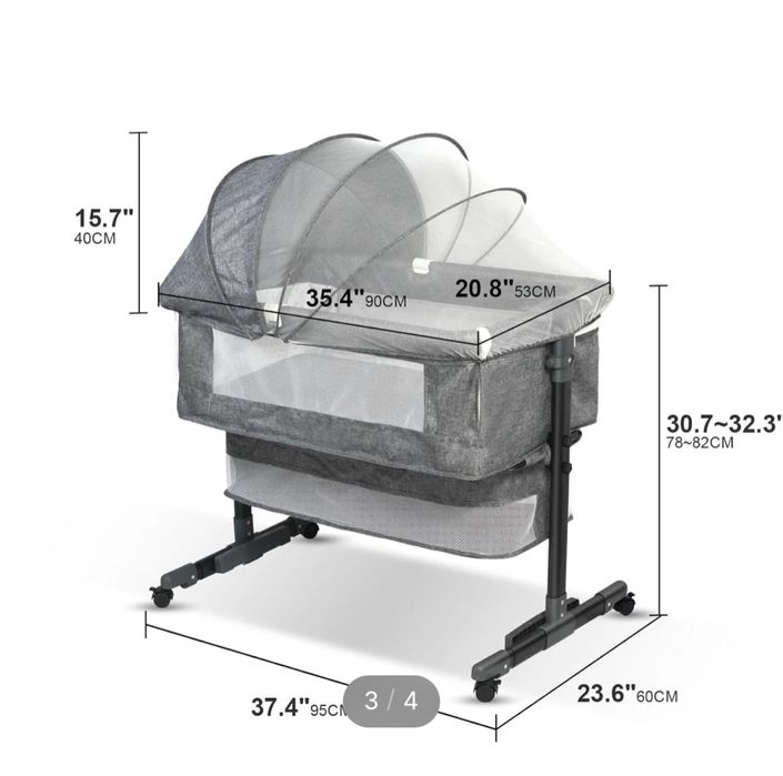 Pat bebe cu roti si plasa