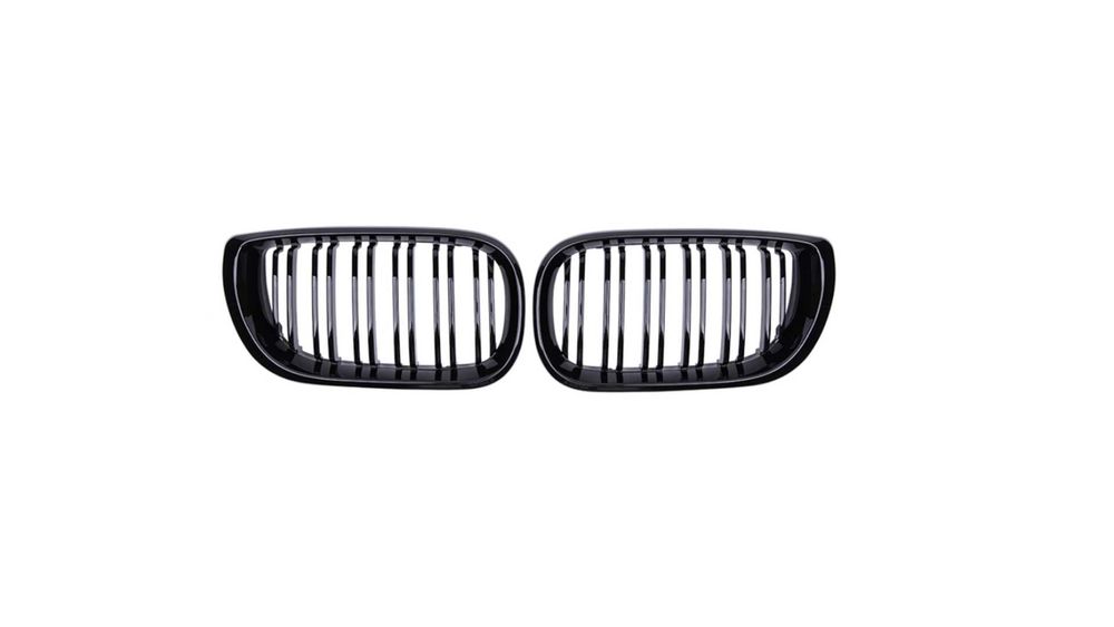 Set 2 grile duble, negru lucios, M Design pentru BMW E46 Facelift
