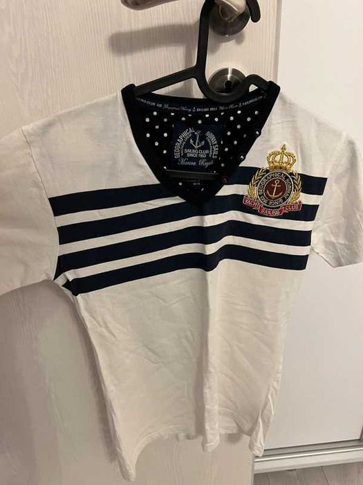 Marina Royale tricou femei cu emblemă brodată la piept aurie coroană