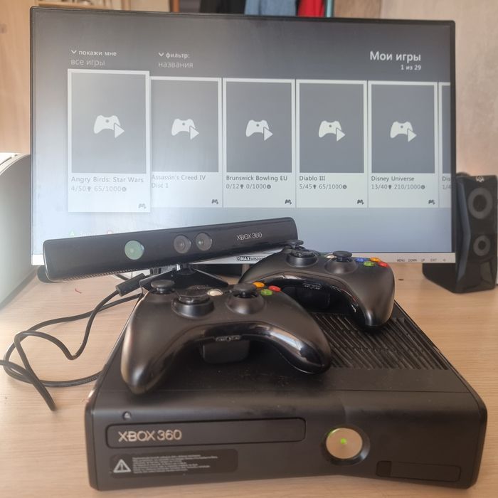 Прошитый xbox 360 с кинектом