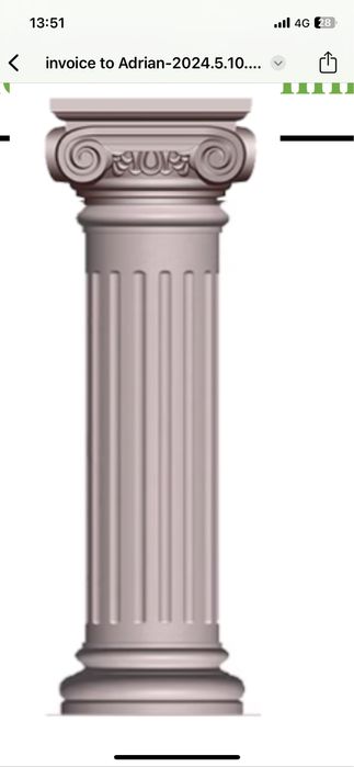 matrita/cofrag stalp din ABS rezistent  350 x 3,6 m