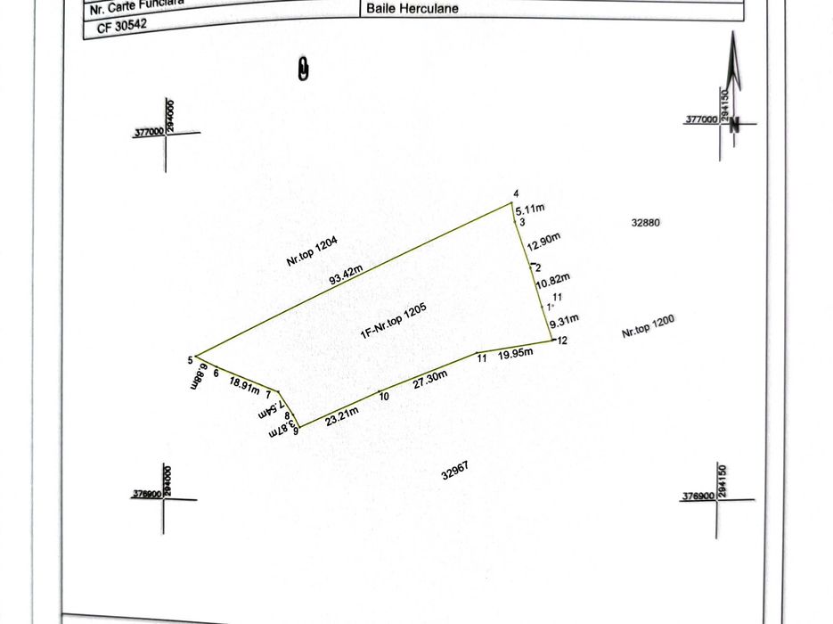Teren 5330 m² Baile Herculane din 2 CF-uri sau achizitie separata