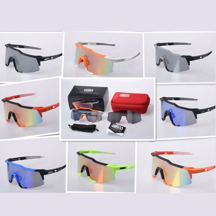 Ochelari ciclism 100% Speedcraft Sagan noi cu 3 lentile toc saculet