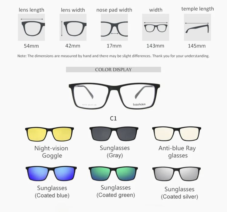 Rame ochelari clip on