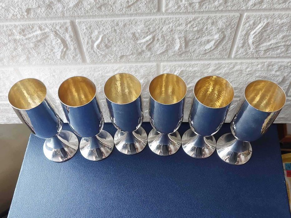 Сребърни чаши,проба 800  за вино вода - 180- 250 мл.сребърна чаша