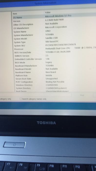 Laptop Toshiba Satellite L 500