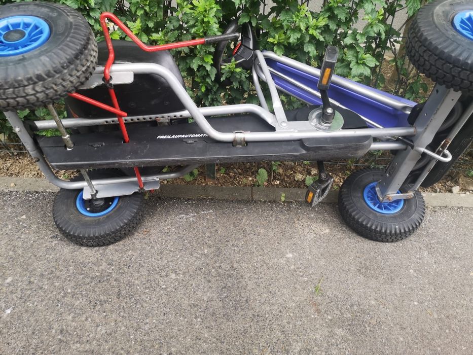 Cart/Kart cu pedale pentru copii PUKY F600 L 5-10 ani gri/negru