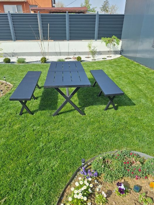 Градинска алуминиева маса и пейки