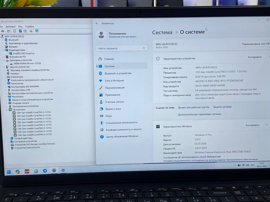 Dell Amerikanskiy 8/512gb ssd
