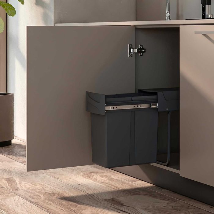 Кош за кухненски отпадъци Emuca с долно закрепване, капацитет 2 x 15 л