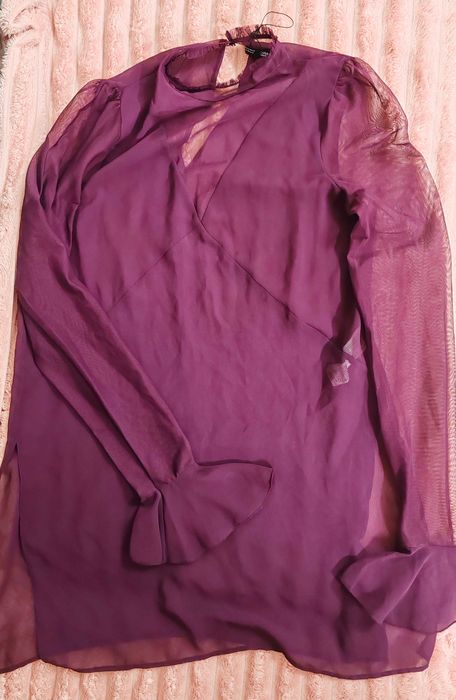 Bluză semitransparentă mov - Zara Collection, mărimea M