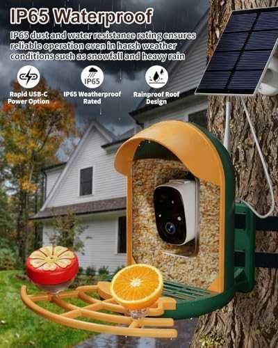 Нова Хранилка с камера за наблюдение на птици 2K, водоустойчива и умна