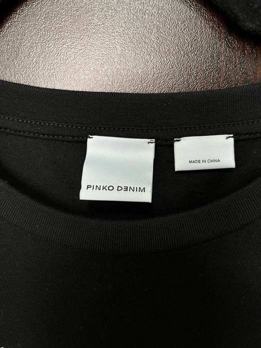 Дамска черна рокля с къс ръкав PINKO