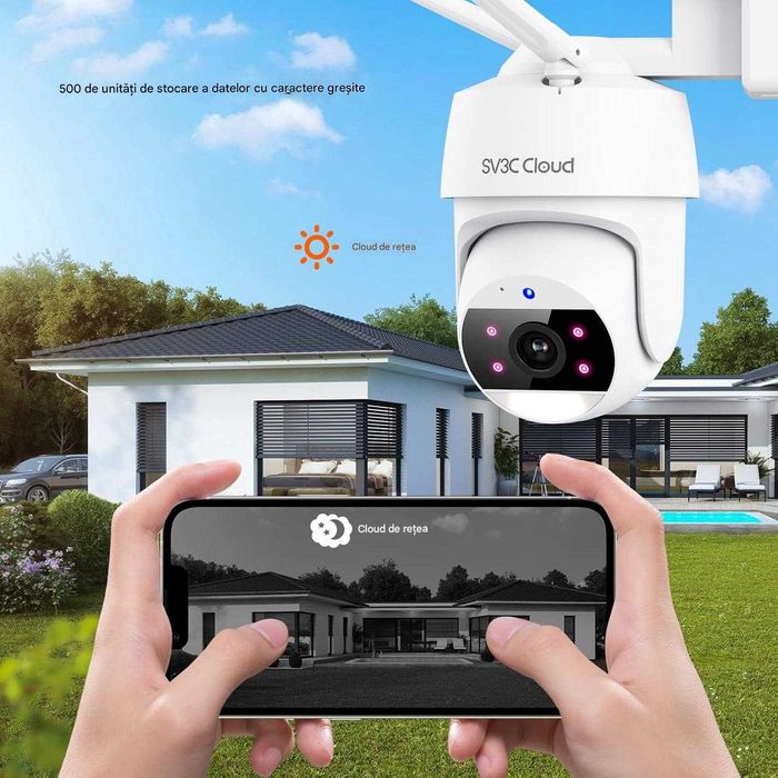 Cameră de supraveghere SV3C C16 5MP pentru exterior, cameră PTZ 360°