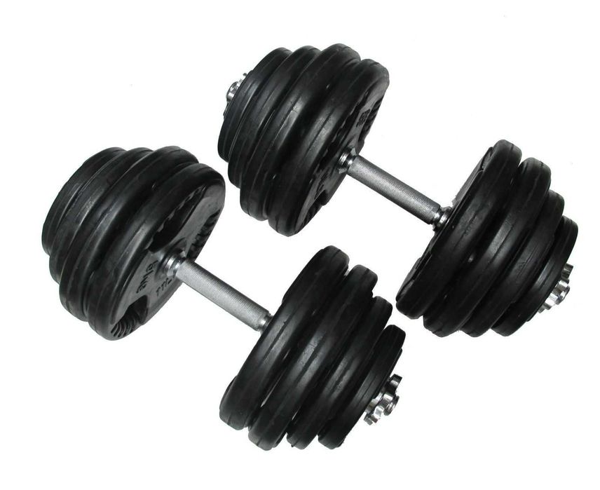 Разглобяеми Гумирани Дъмбели, Регулируеми Каучукови Гири - 2 х 30 кг