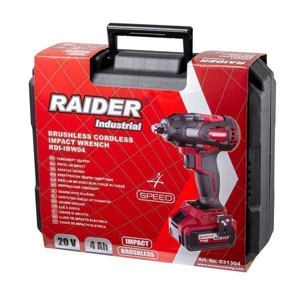 Ударен гайковерт 1/2 480nm с акумулатор 20v 4ah raider