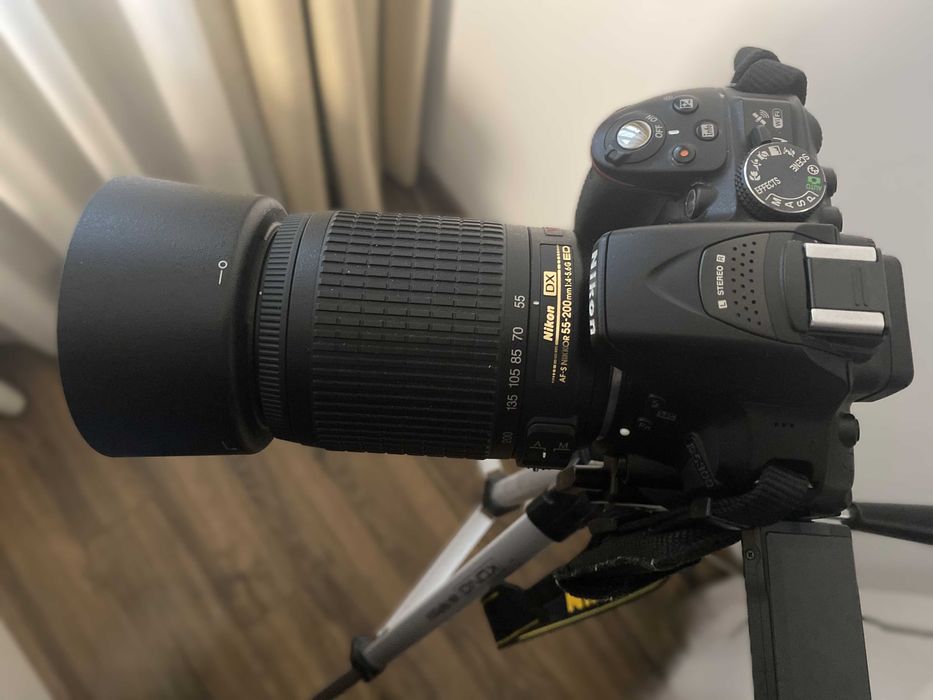 Aparat foto DSLR Nikon D5300, Obiectiv AF-P 18-55mm + AF-P 55-200mm