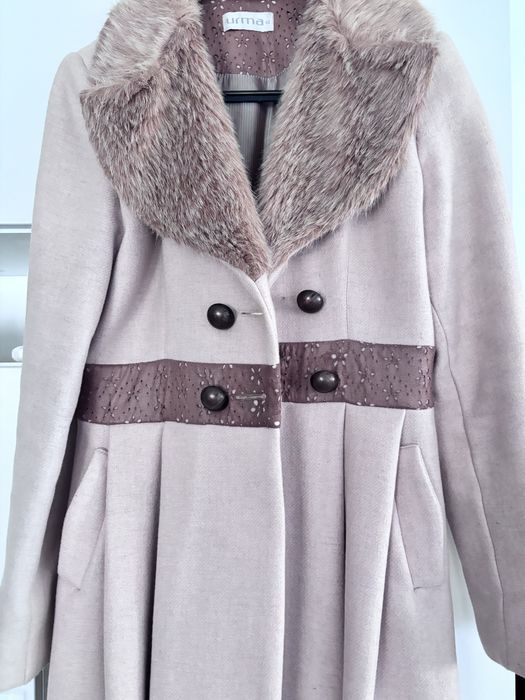 Palton Urma, roz prafuit, 50% lana