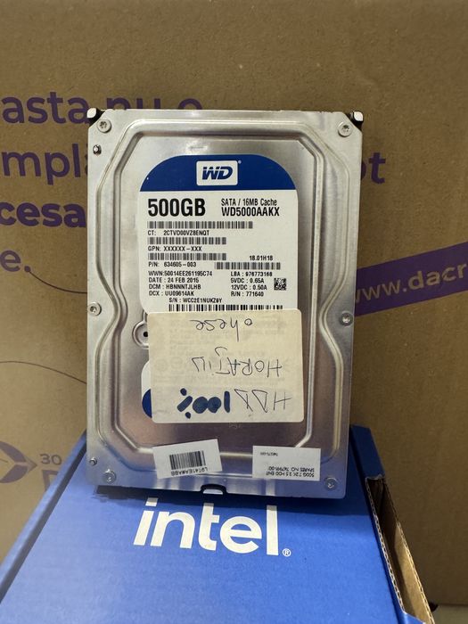 HDD Western Digital Blue 500GB, 7200RPM, 16MB Cache, SATA III