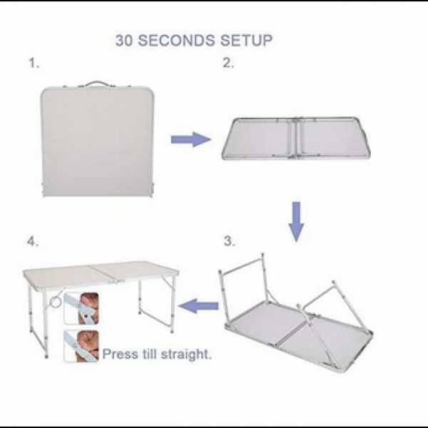 Алуминиева сгъваема маса 120x60х70