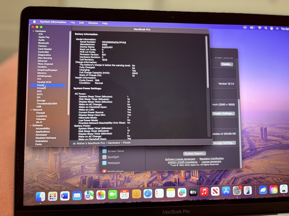 MacBook Pro 13” 2019 i5 2.4GHz / 16GB RAM / 256GB SSD / 4 Thunderbolt / Baterie excelenta