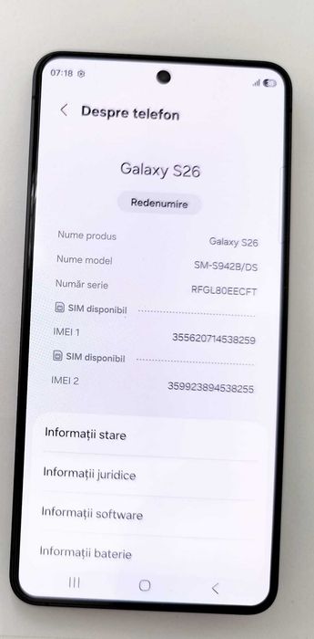 (AG35)   Telefon Samsung S26   B36224- Garantie 2 ani !