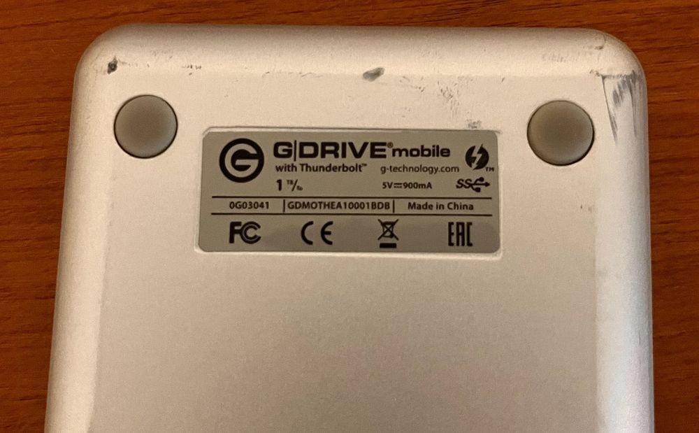 G-Technology 1TB G-DRIVE Mobile Thunderbolt & USB 3.0