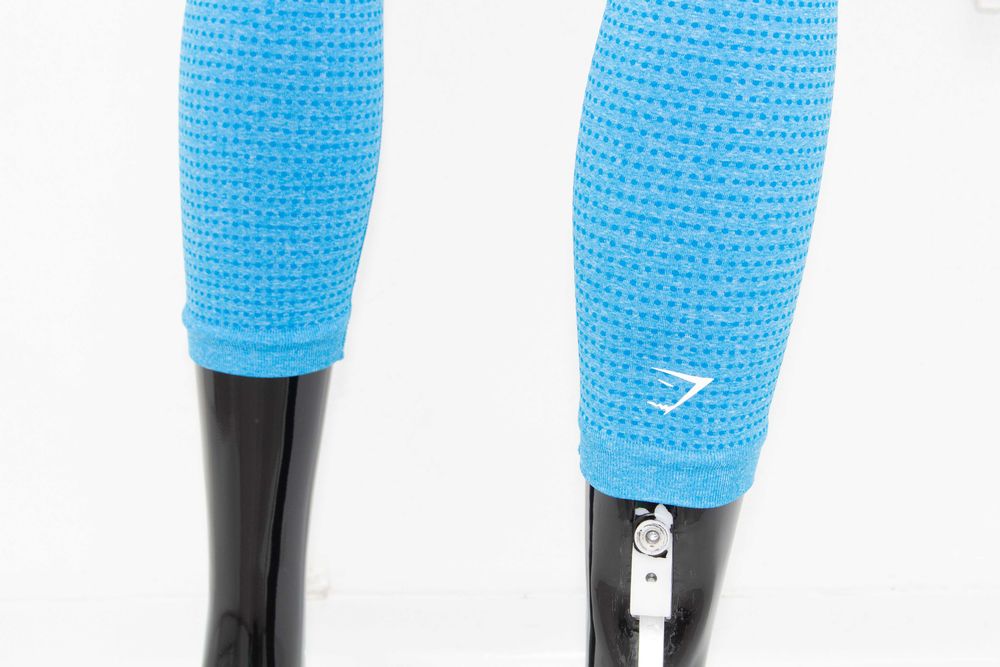 Gymshark дамски клин безшевен висока талия син за фитнес и спорт XL