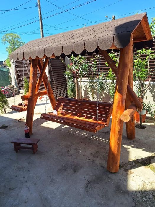 Balansoar lemn  cu 2 leagăne  copii