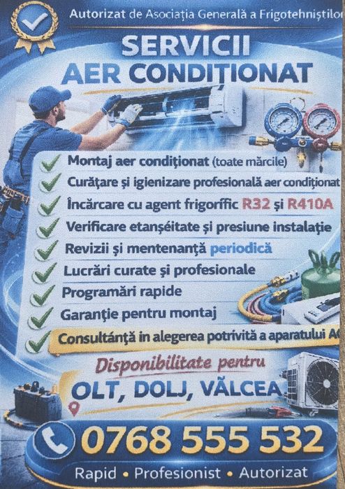 Firma Autorizata AGFR executa - Montaj, Incarcare Agent Frigorific, Igienizari, Diagnoza