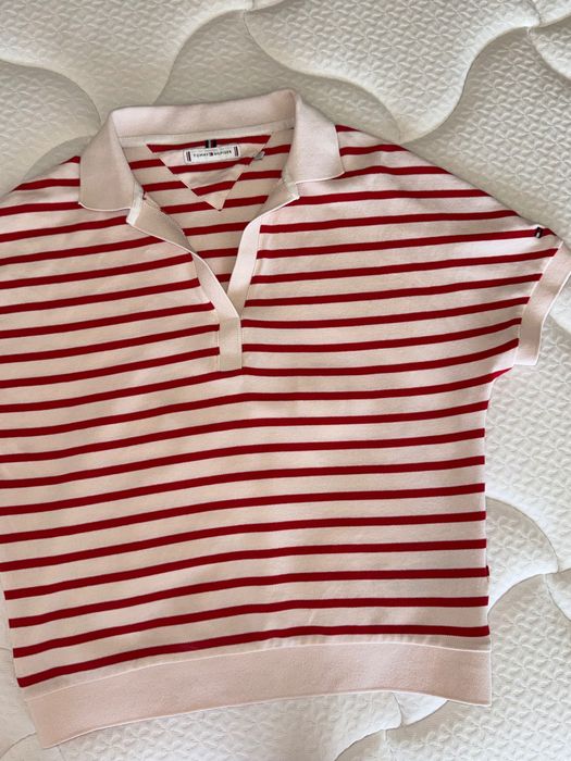Tommy Hilfiger Оригинал Женское поло свободного кроя в полоску