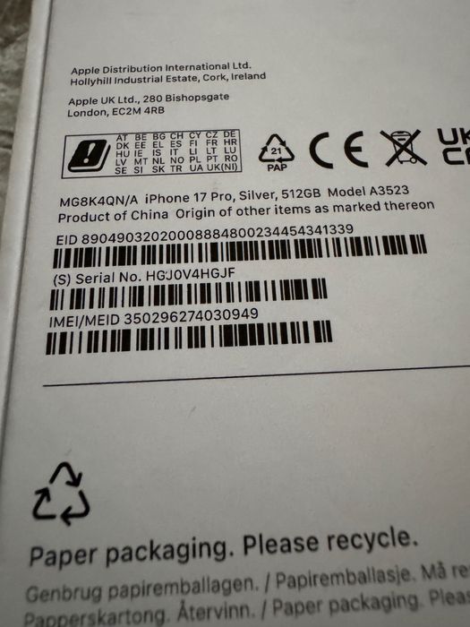 Iphone 17 pro 512gb