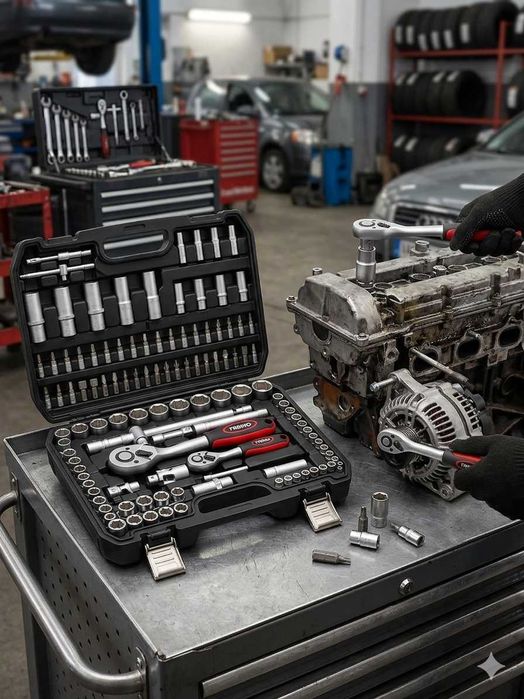 Trusa Chei 108 Piese 2 Clicheti 1/2 1/4 Crom Vanadiu