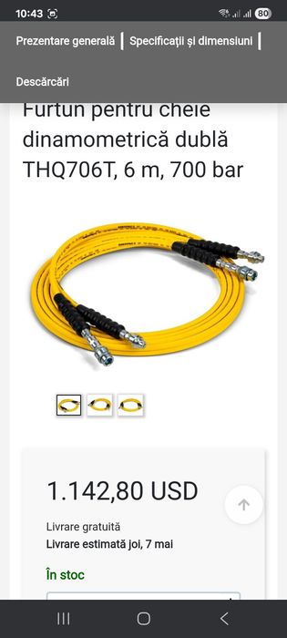 Furtun dublu hidraulic de inalta presiune twin hose  700 bari 10150 psi DN6
