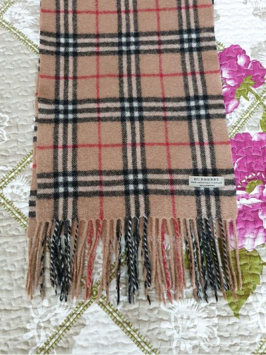 Fular camel bej tartan lana Burberry