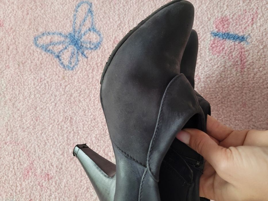 Pantofi cu toc BbUP piele intoarsa,  36 si 37